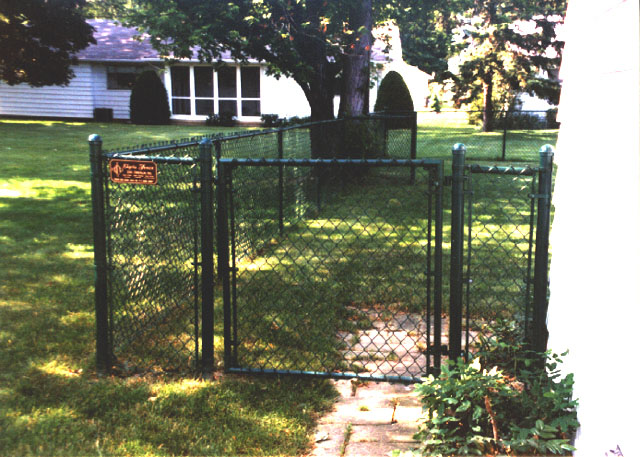 Green Vinyl Coated Chain Link Fence by Elyria Fence